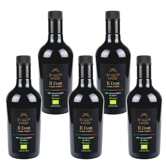 Poggio Reale Olio Extravergine di Oliva IL Don 5 Bottiglie da Litri 0,500