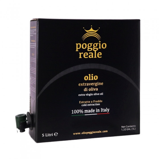 Poggio Reale Olio Extravergine di Oliva Prodotto in Italia Bag in Box Litri 5